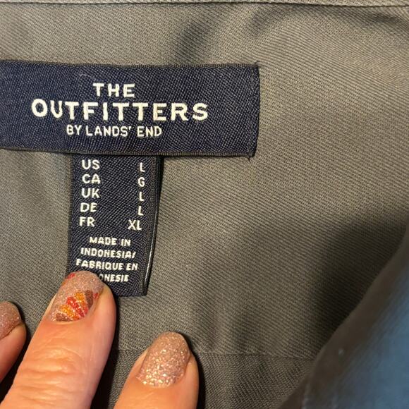 Lands’ End Outfitters Women’s Button Down Shirt Gray Long Sleeve Size Large L - Picture 5 of 6